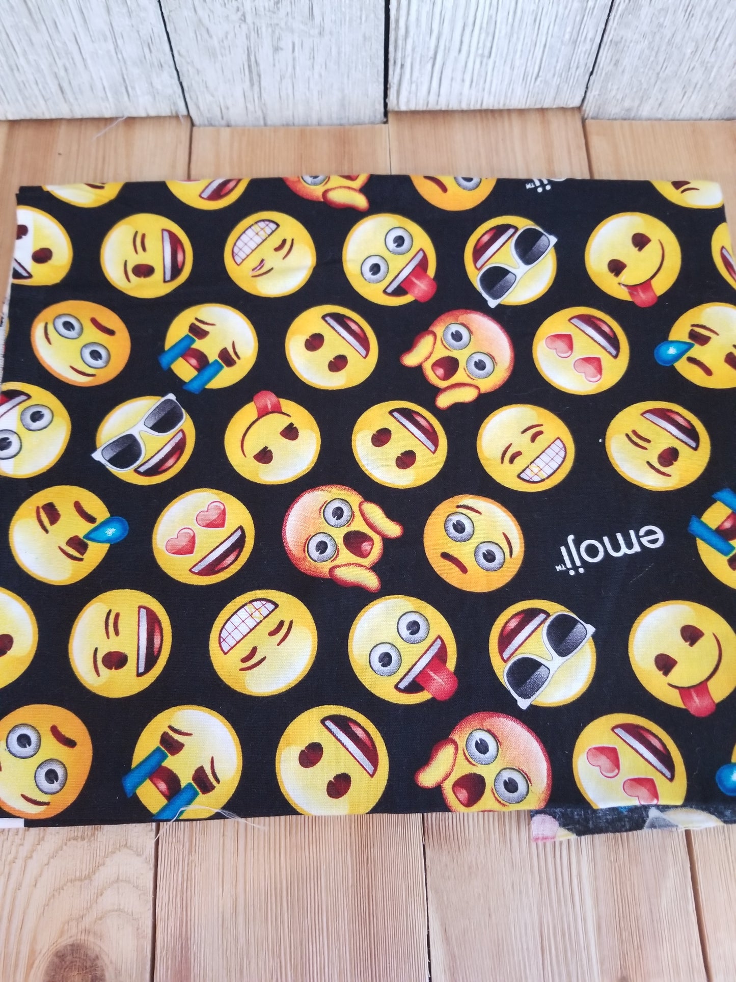2000's Style Lot 100% Cotton Fabric Peace Sign, Smiley Face Emoji, Day of the Dead Skull, Hearts
