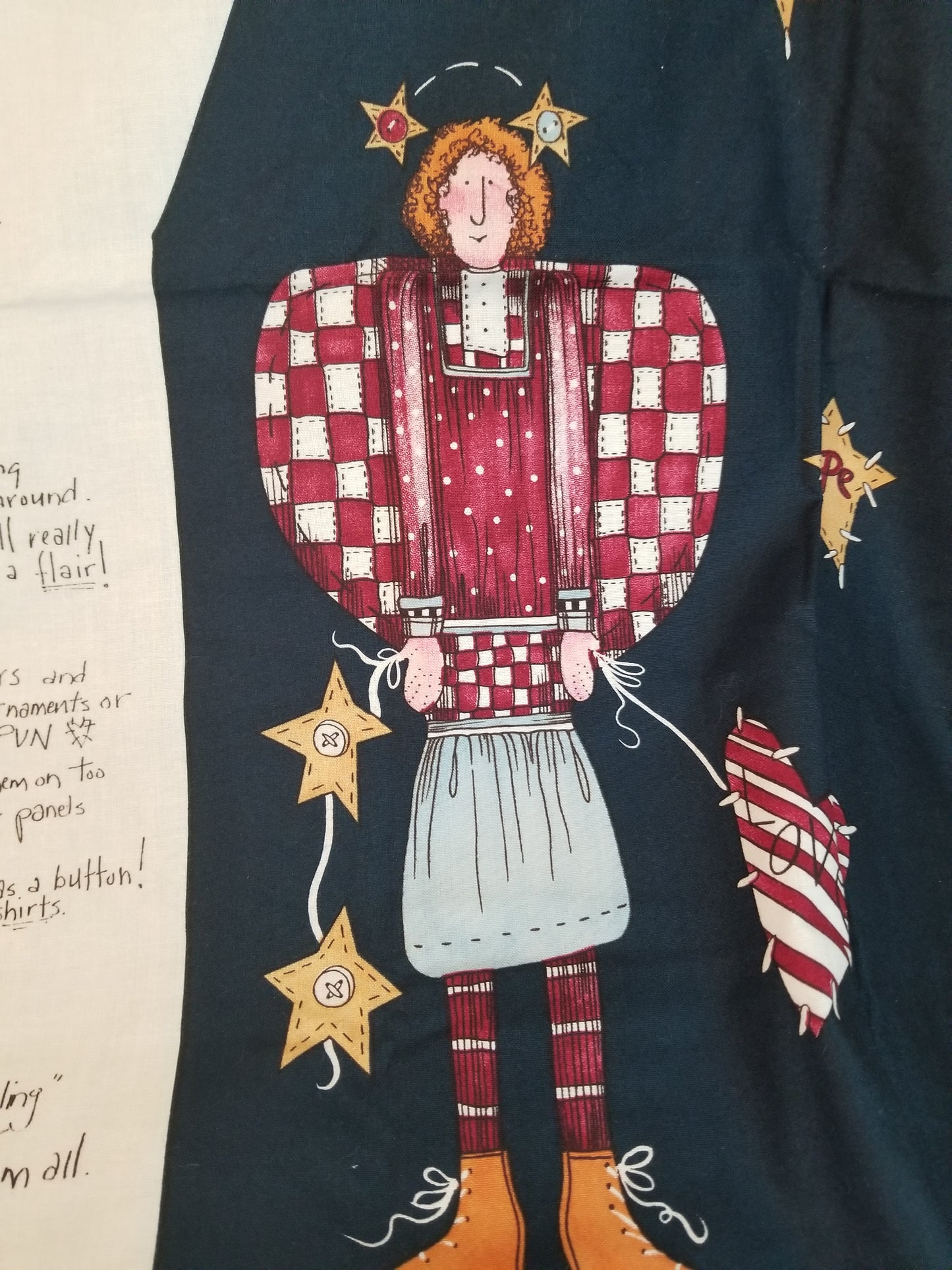 Alma Lynne AIN'T IT FUN TO BE HOMESPUN? Vest Fabric Panel UNCUT