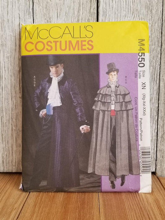 McCalls M4550 Dramatic Coat Vampire Cape Costume Halloween Pattern Size XN xlg-XXxl UNCUT FF