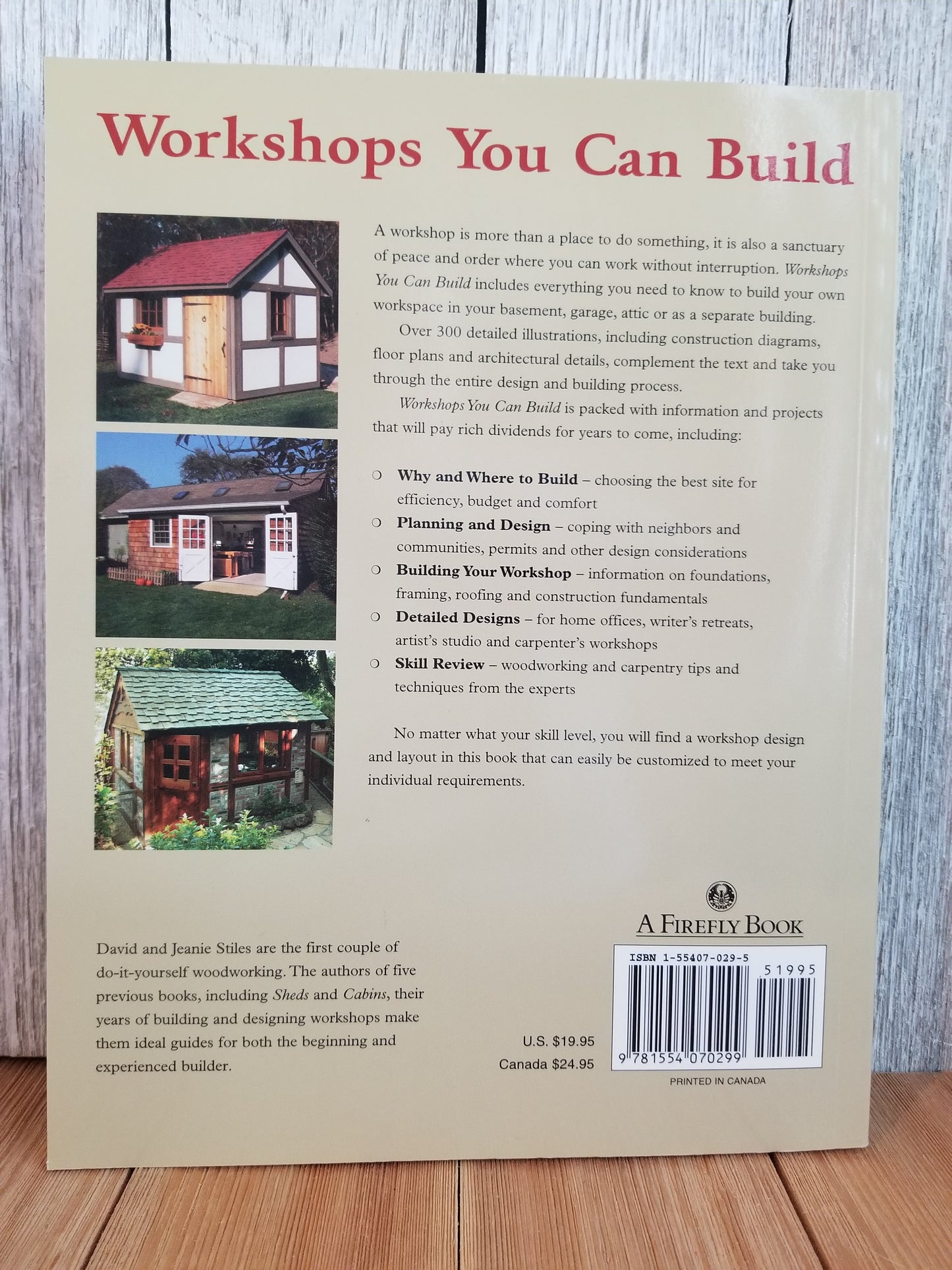 Workshops You Can Build David and Jeanie Stiles Wood Shop Book NEW