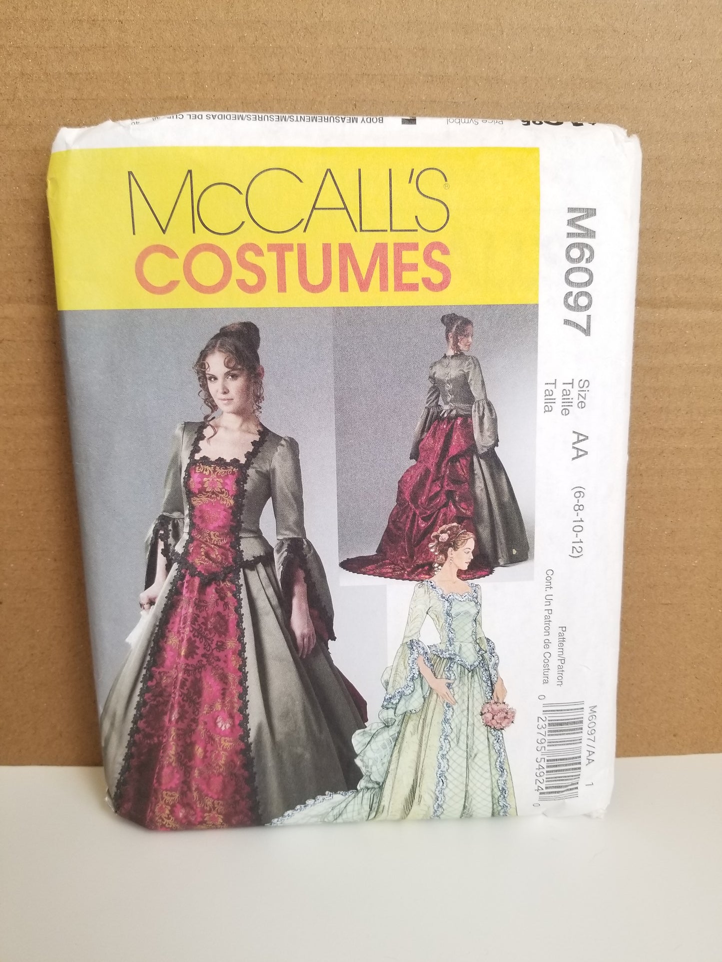 Mccalls M6097 Misses Victorian Costume Halloween Size 6-12 Pattern Uncut FF