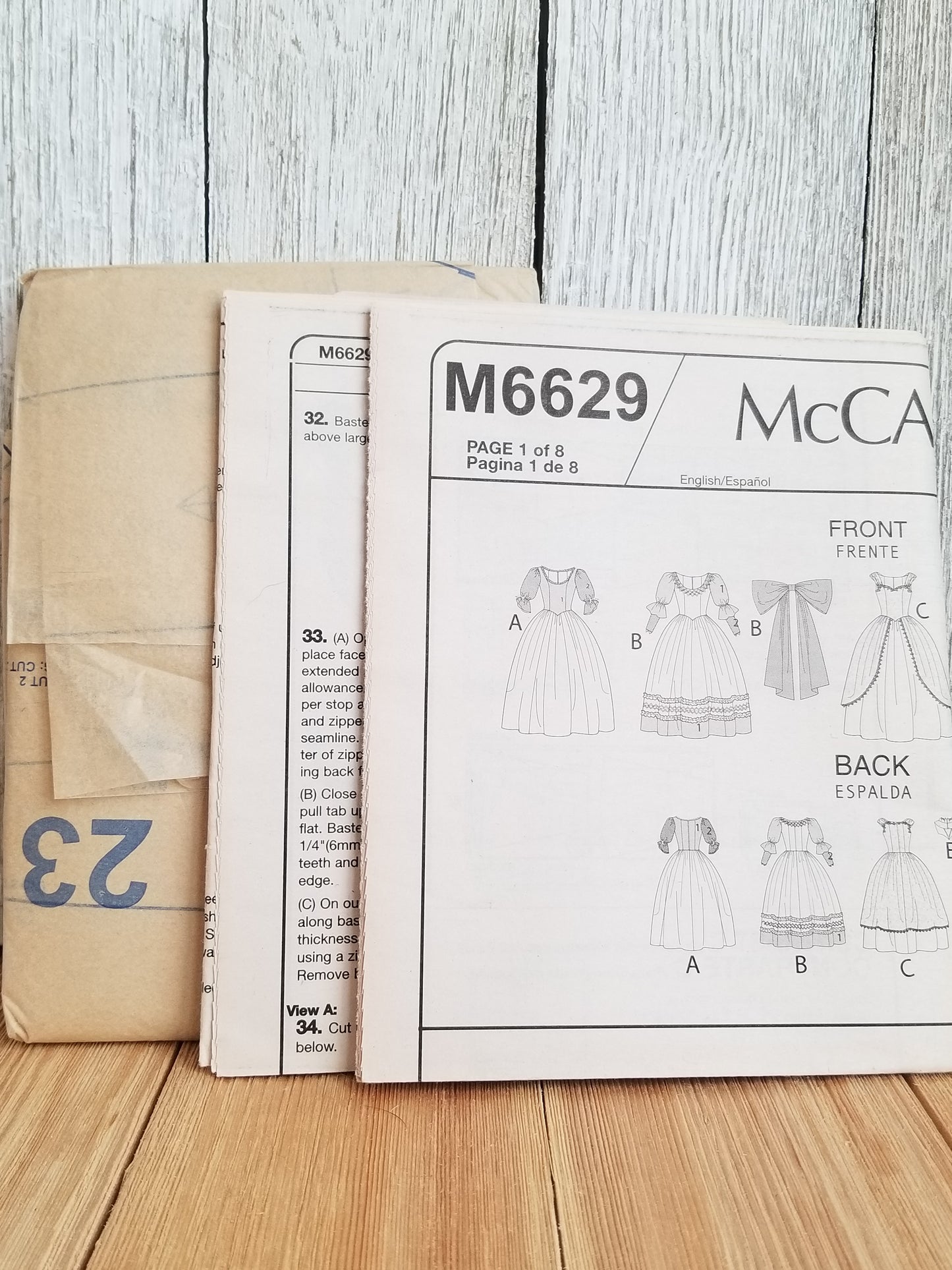 McCalls M6629 Fairytale Queen Princess Costume Halloween Pattern Size MISS Sml-xlg UNCUT FF