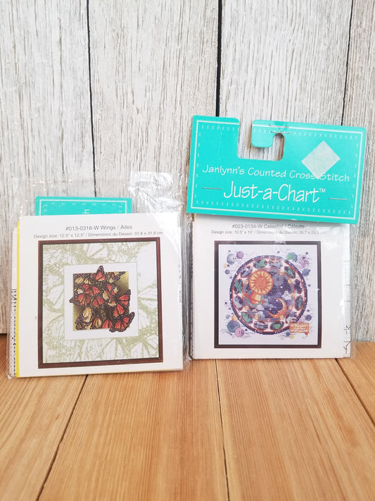Janlynn's Just-A-Chart Counted Cross Stitch Celestial Wings (Pick your Pattern)