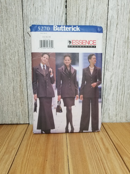 Butterick 5270 Misses 3 Piece Suit Essence Collection Sizes 14-18 Uncut FF Sewing Pattern