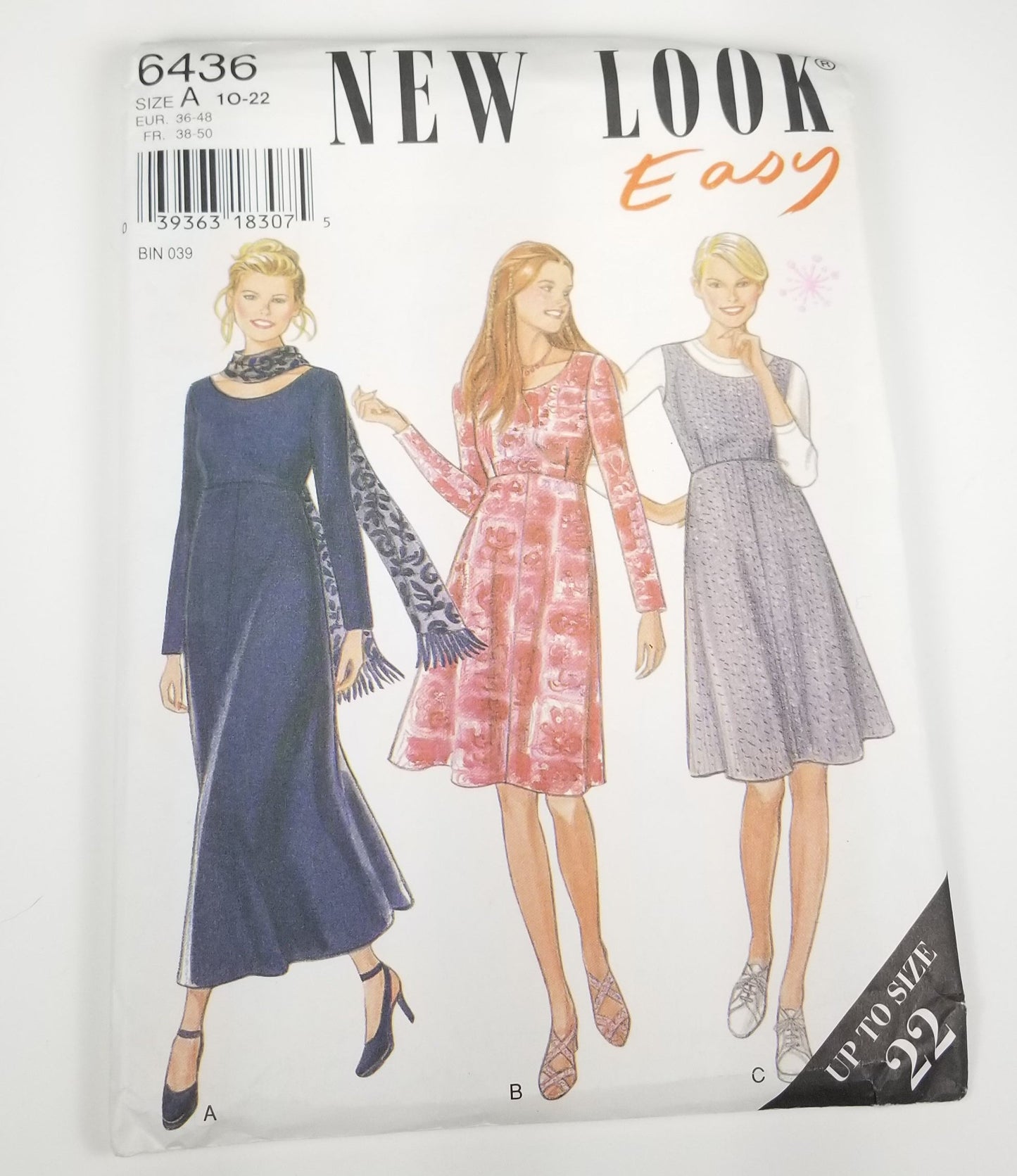 New Look 6436 misses dress size A 10-22 new uncut ff