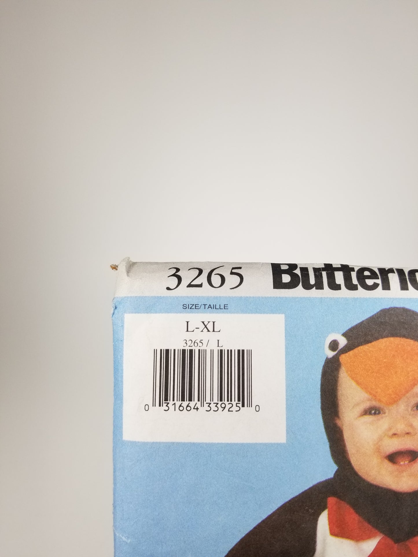 Butterick 3265 Infants Costumes, Cat, Penguin, Gingerbread man, and Lamb Size L-XL Uncut FF