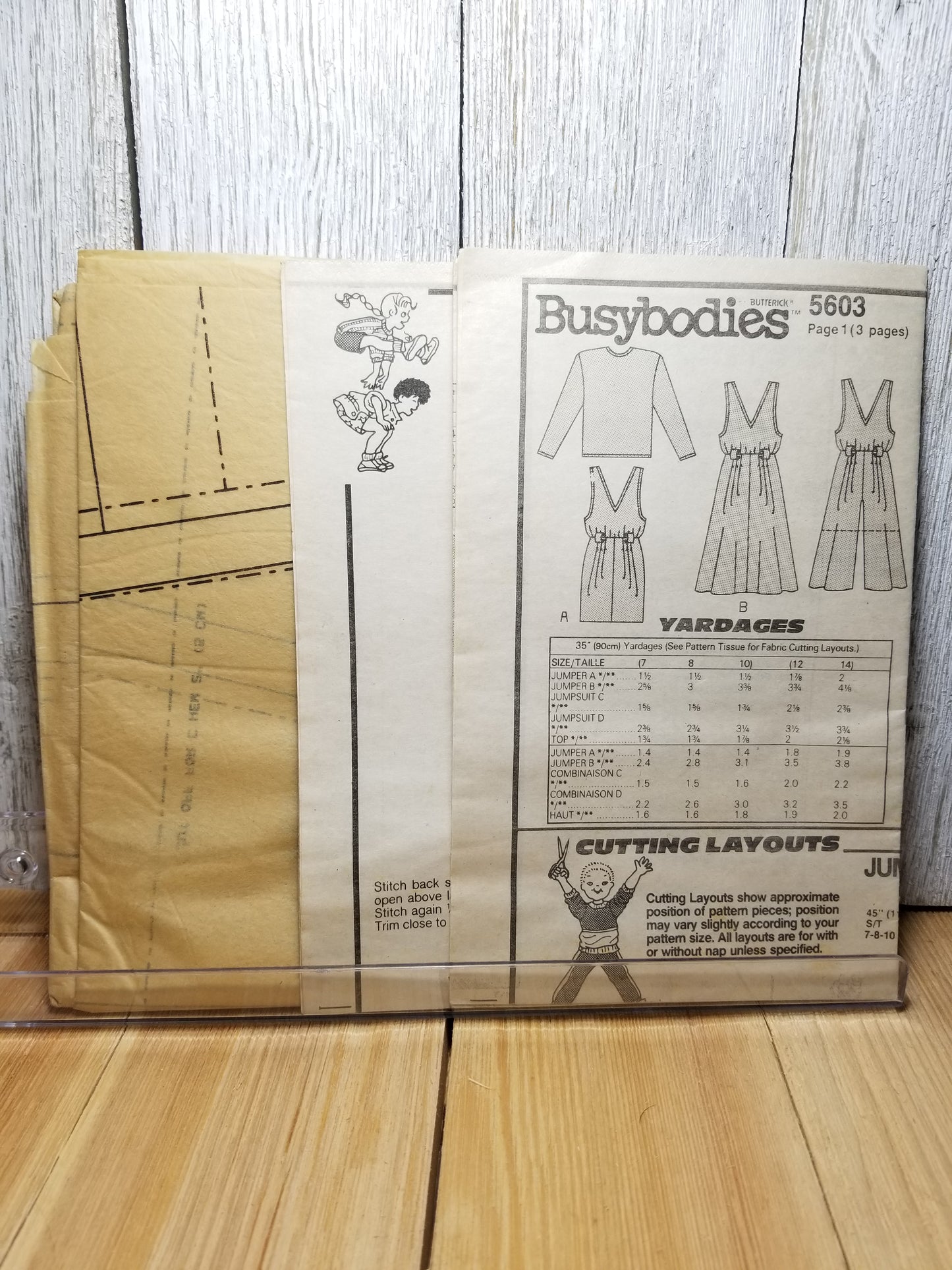 Butterick Busybodies 5603 Girls Jumper Jumpsuit and top Size 12-14 Uncut FF