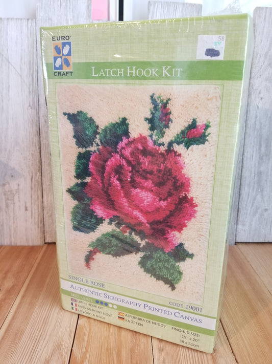Euro Craft Single Rose Latch Hook Kit Latch Hook Tool Included NEW SEALED