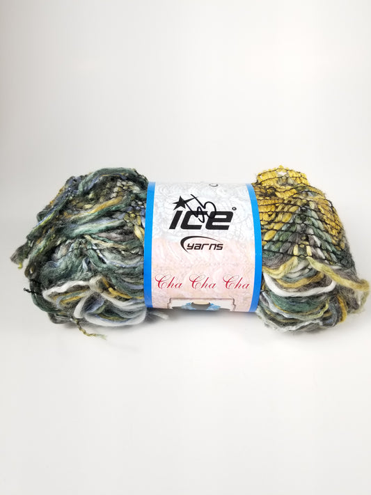 Ice Yarns Cha Cha Cha Yellow and Green Yarn for Scarf Net Style Yarn