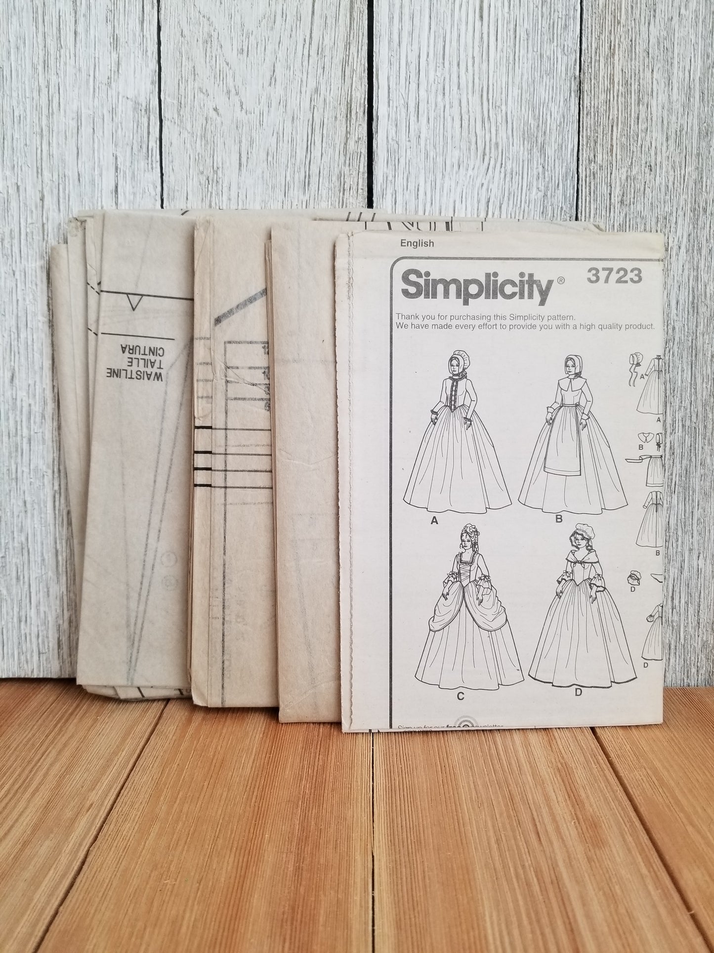 Simplicity 2354 3723 Pioneer Medieval Pilgrim Halloween Costumes Pattern Size GG 26W-32W HH 6-12 UNCUT FF
