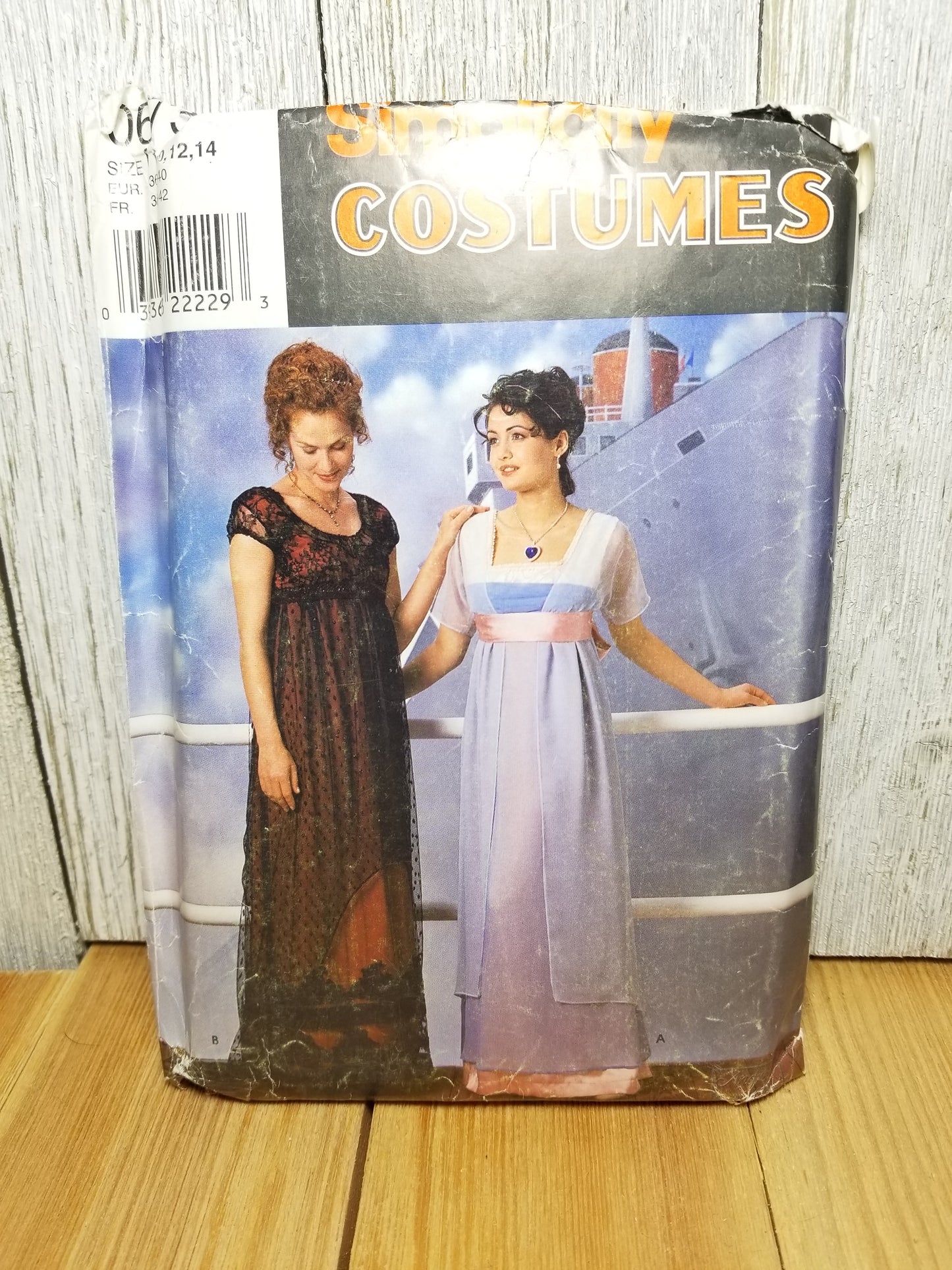 Simplicity 0673 8399 Sewing Pattern Misses Costume Gown Underskirt Belt Bodice Skirt Overskirt Edwardian Titanic Bridgerton Size 10 12 14 Uncut FF