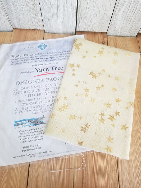 Fabric Flair 32 count 18" x 26" Buttermilk Watercolor Dreams printed cross stitch linen