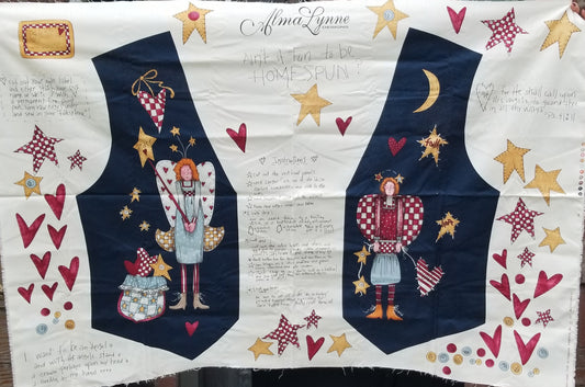 Alma Lynne AIN'T IT FUN TO BE HOMESPUN? Vest Fabric Panel UNCUT