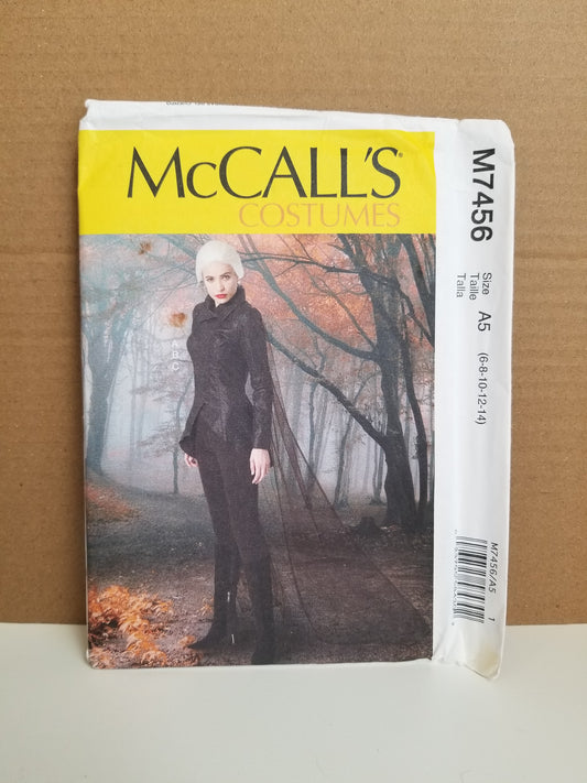 Mccalls M7456 Gothic Witch Vampire Leather Costume Halloween Size 6-14 Pattern Uncut FF