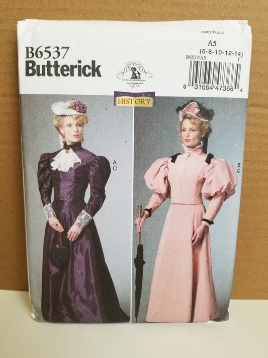 Butterick B6537 Misses Costume Regency Halloween Size 6-14 Pattern Uncut FF