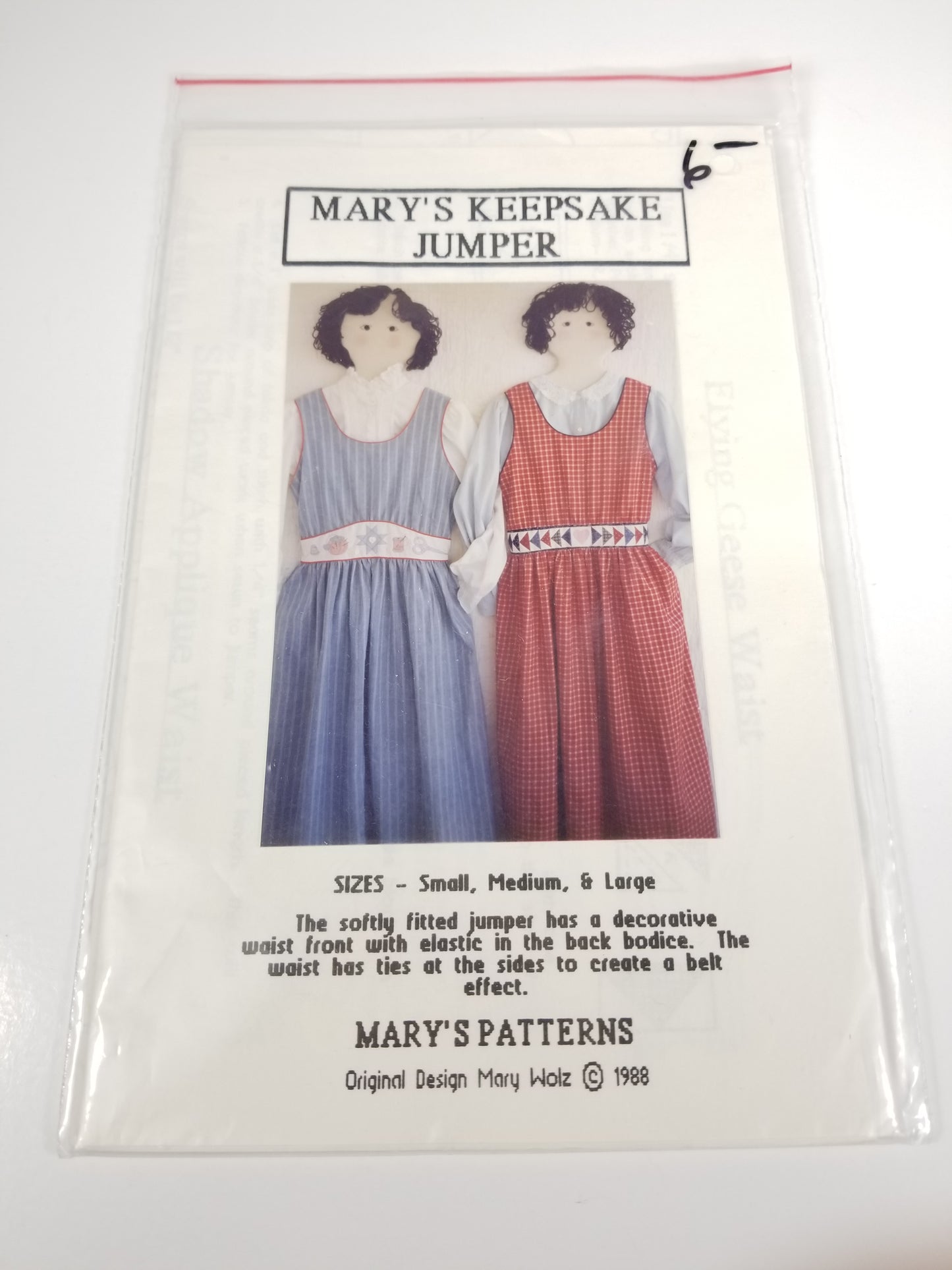 Mary's Keepsake Jumper Vintage sewing pattern uncut