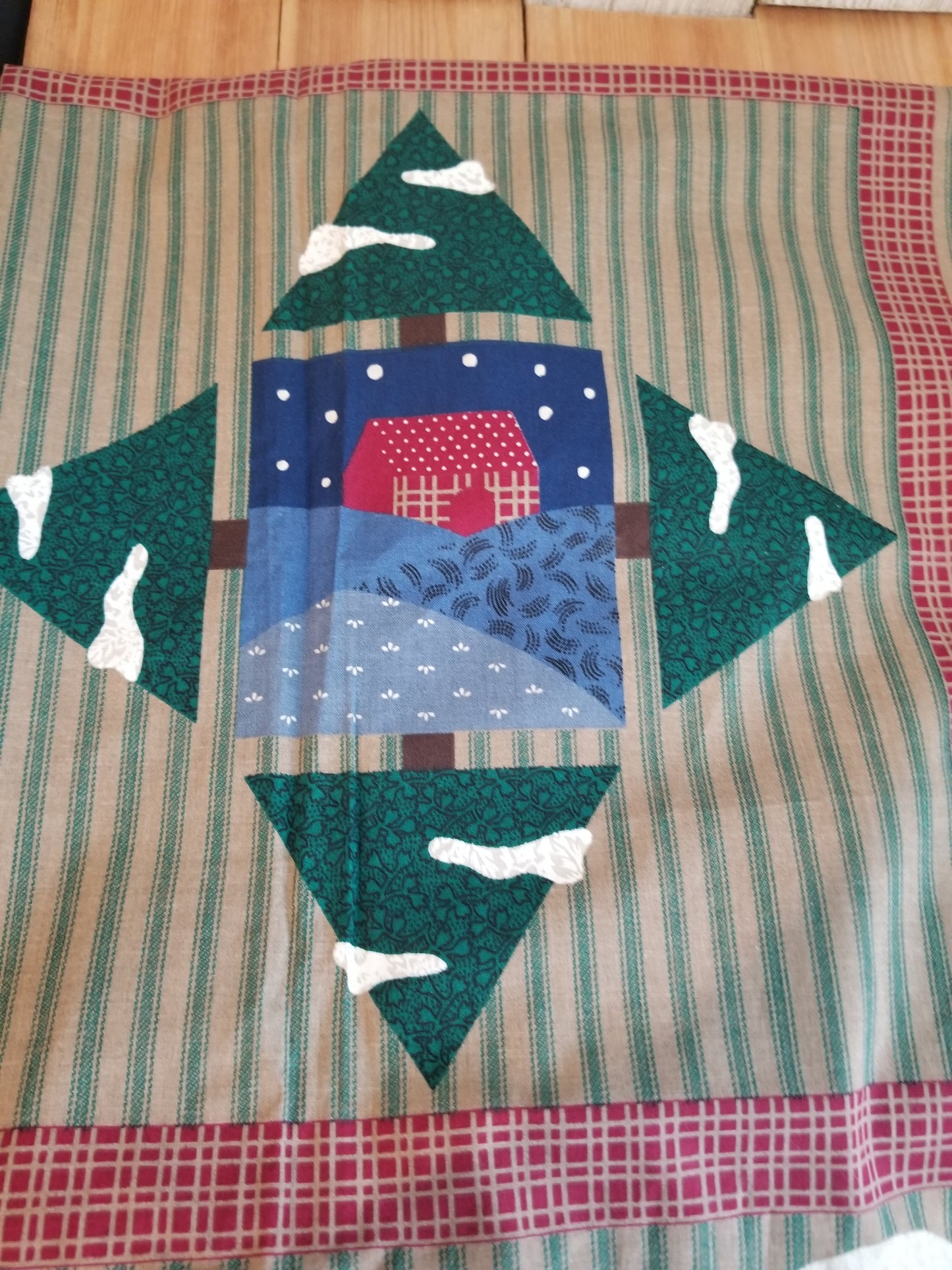 Vintage Wamsutta 100% Cotton Fabric Panel Christmas Snowman Sampler Gingerbread Men UNCUT
