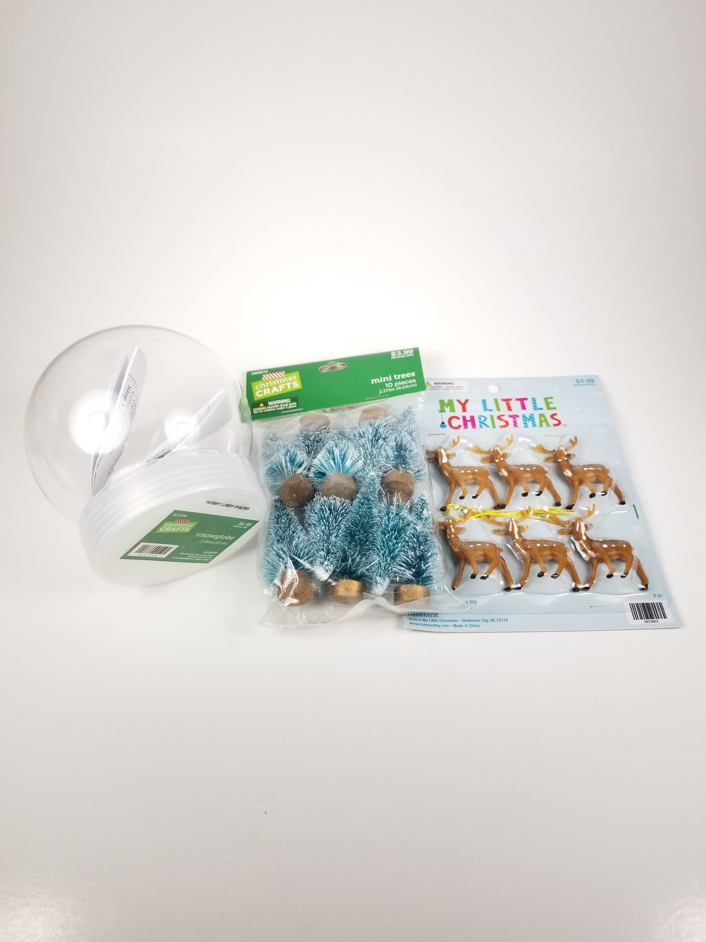 Lot of 3 holiday items Snow Globe kit Kit