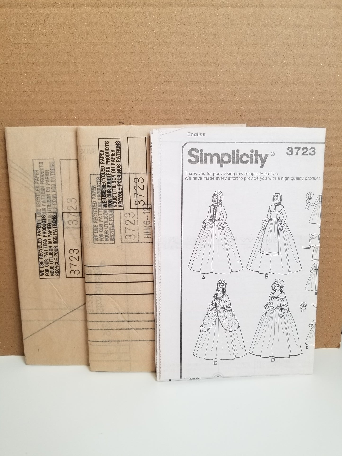 Simplicity 3723 History Misses Costume 17th century Halloween Size 6-12 Pattern Uncut FF