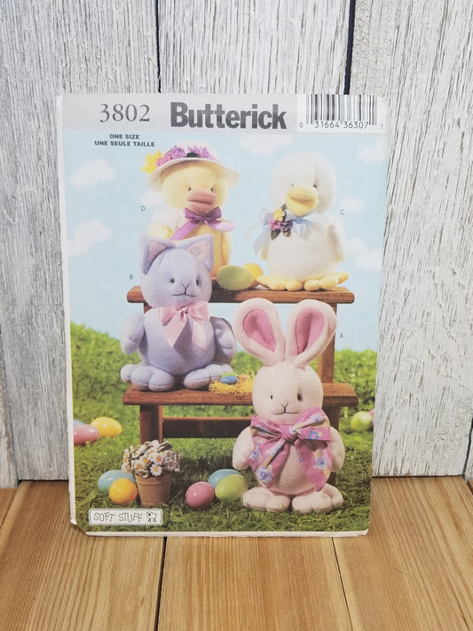 Butterick 3802 Springtime Friends Craft Sewing Pattern by Soft Stuff Uncut FF Easter