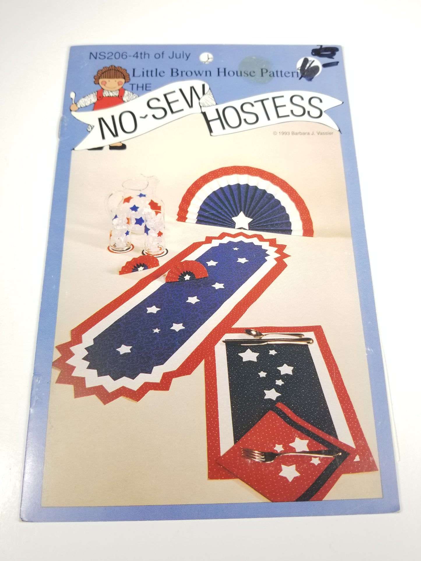 4th of July No Sew Table Runner Pattern Little Brown House patterns Holiday