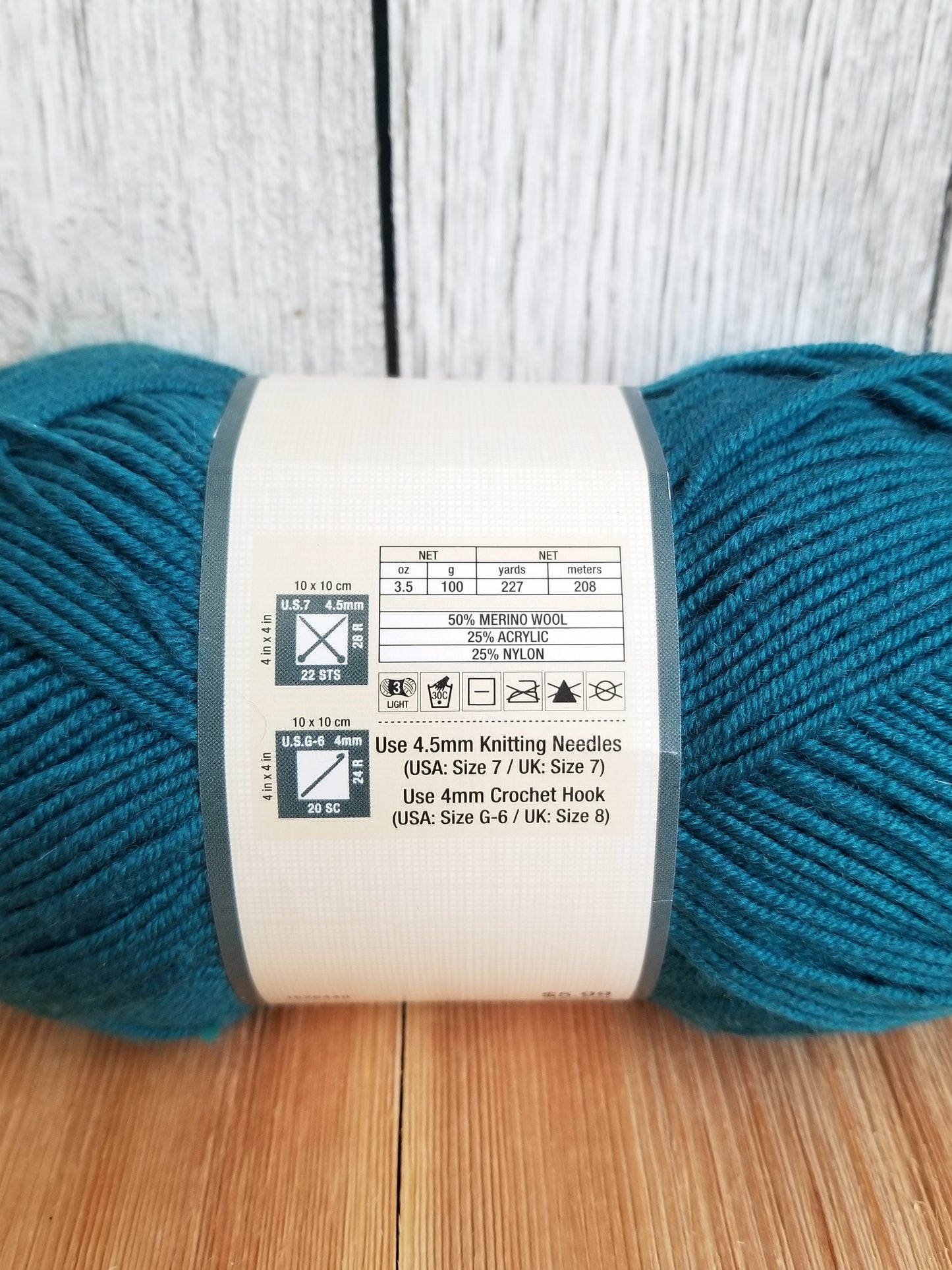Yarn Bee Must Be Merino Teal 3.5oz Dk Weight Merino Blend yarn one skein
