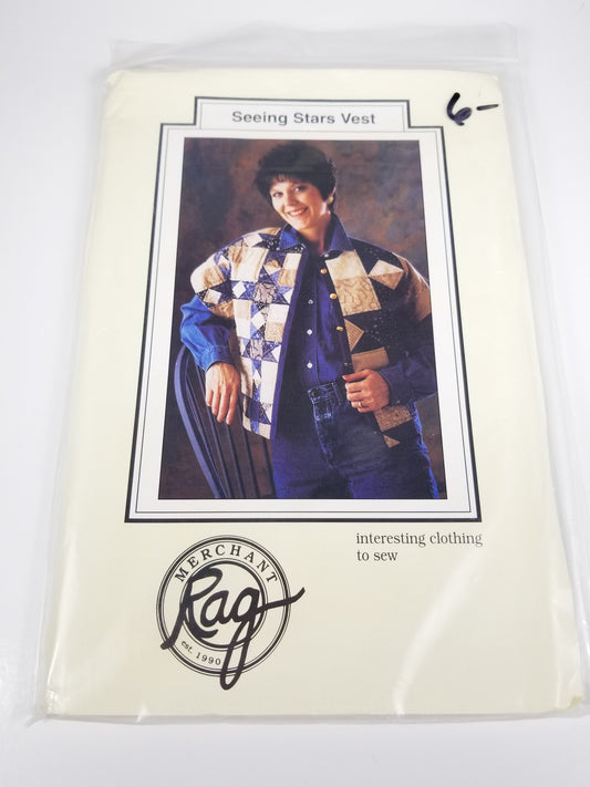 Seeing Stars Vest quilting Ohio Star blocks by Rag Merchant uncut Sewing Pattern