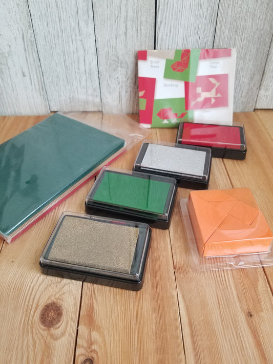 Tangram Cards Christmas Stamping Card Making Kit Hearth Song