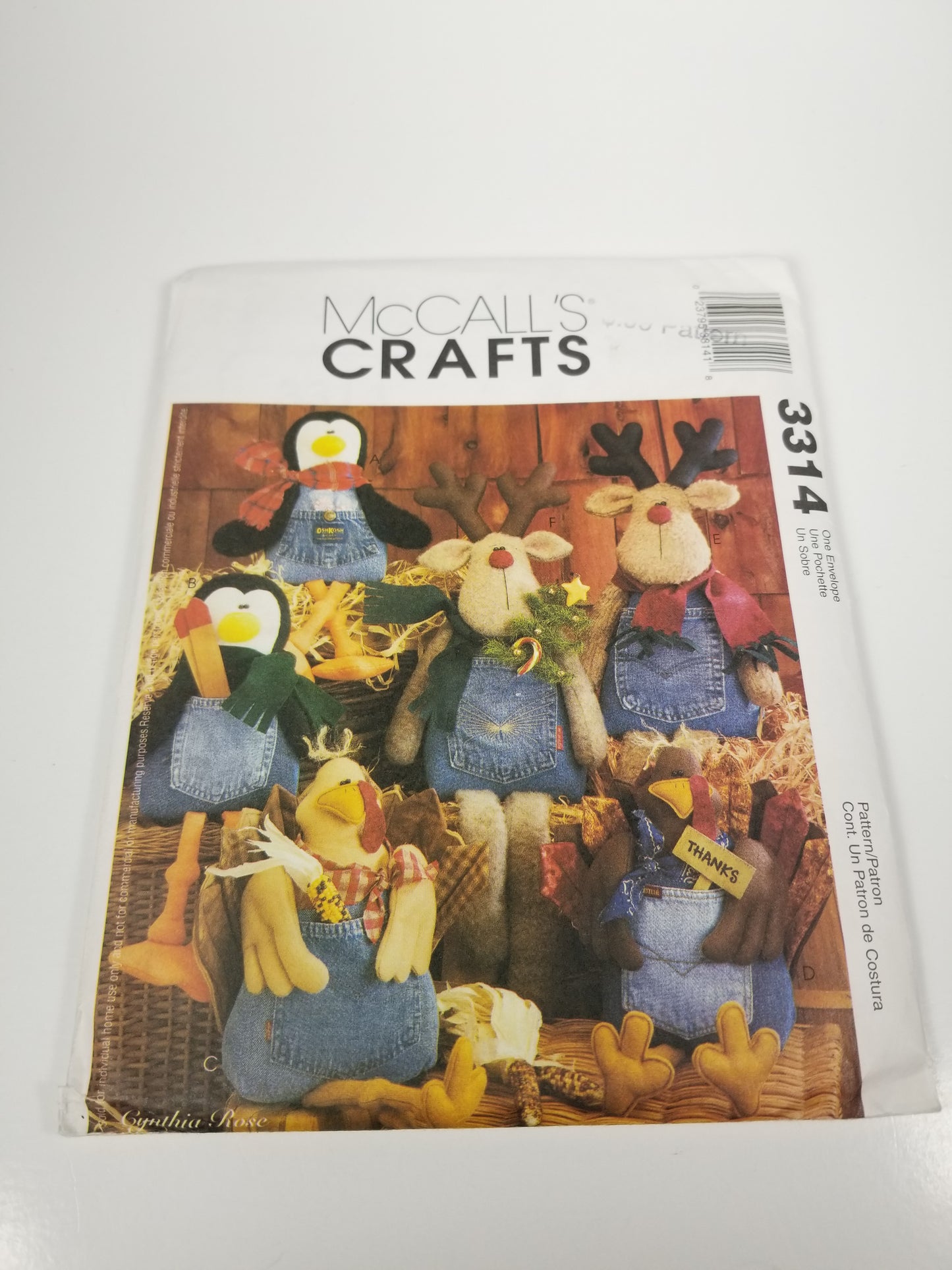 Mccall's Crafts 3314 Blue Jean Buddies Penguin Turkey Reindeer Uncut FF