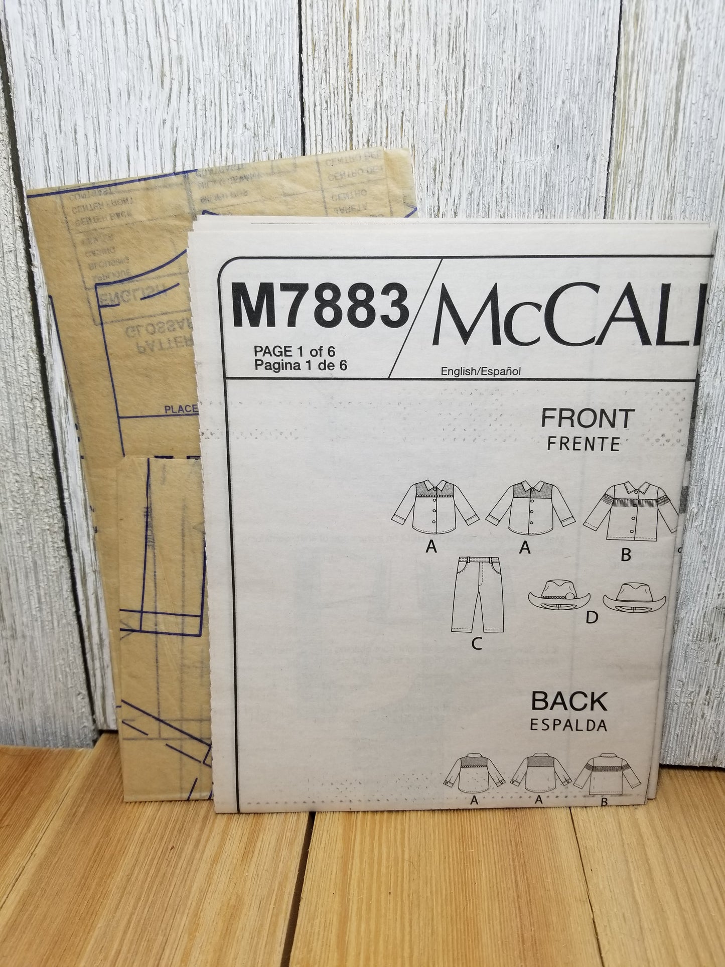 McCall's M7883 Cowboy Clothes, Hat and Belt For 18" Doll Uncut FF
