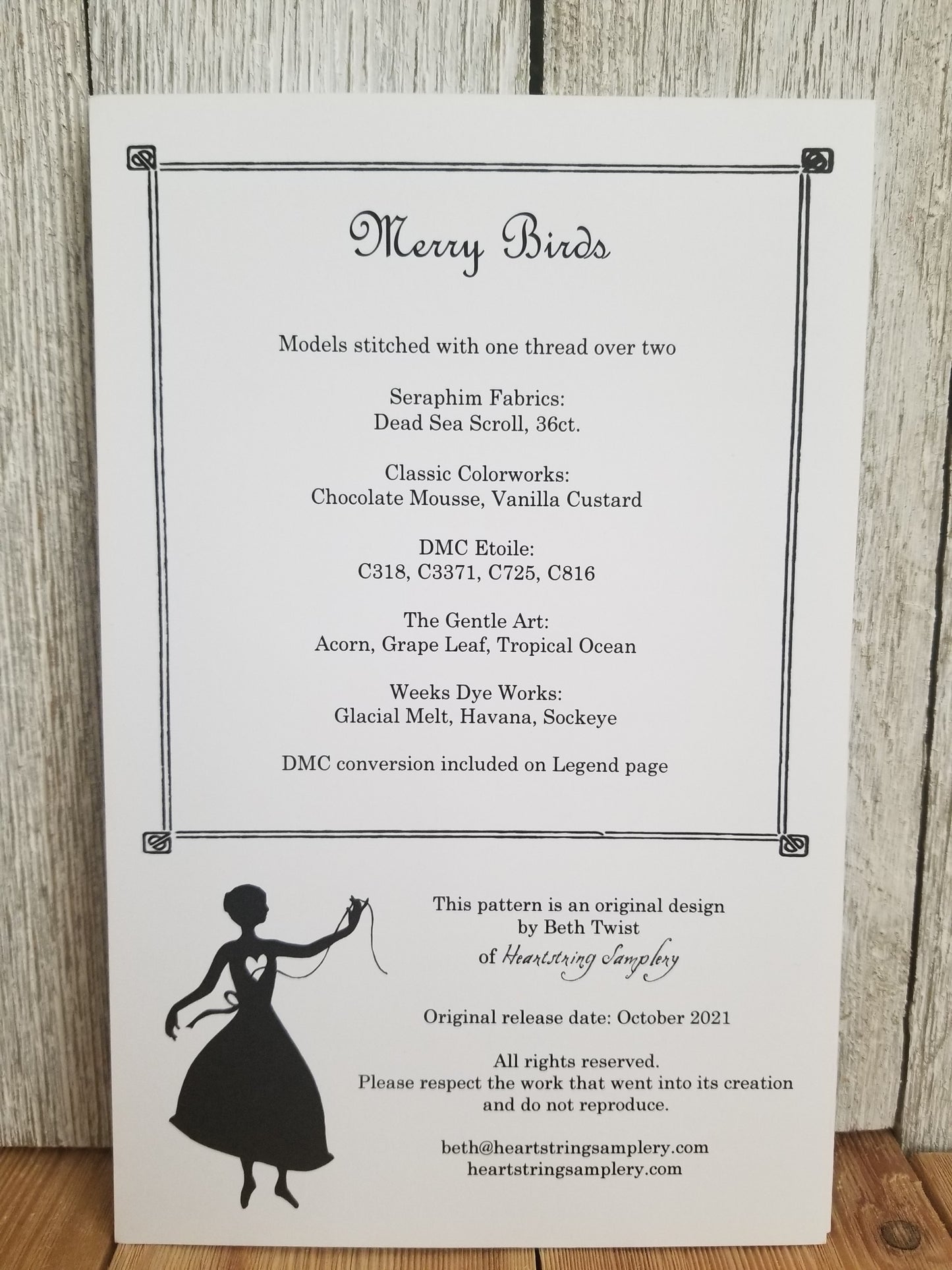 Merry Birds Heartstring Samplery Cross Stitch Pattern Christmas