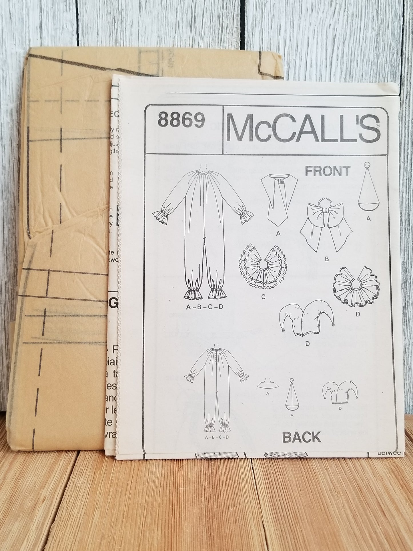 McCalls 8869 Clown Costume Halloween Pattern Size Large 38, 40 UNCUT FF