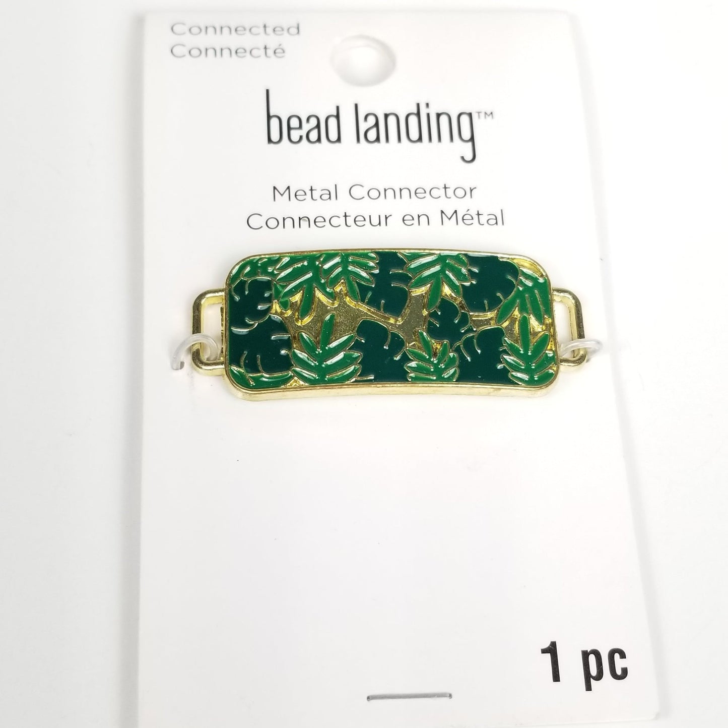 Bead Landing Metal Connector Palm Tree Leaves Tropical