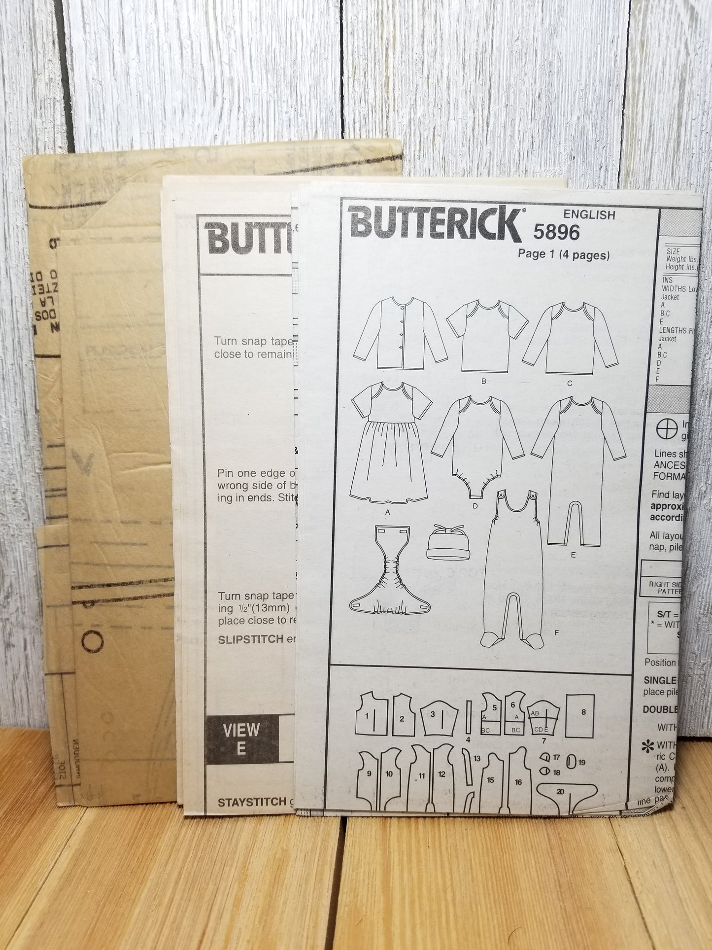 Butterick 5896 Baby JACKET DRESS TOP ROMPER M,L,XL UNCUT FF