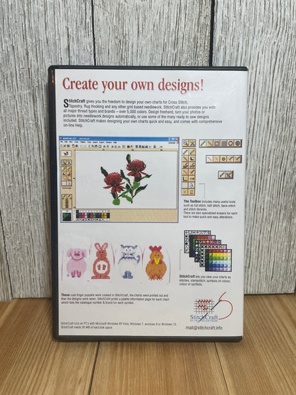 Stitch Craft by Crafted Software Designer Edition Cross Stitch Pattern Designer Great Condition