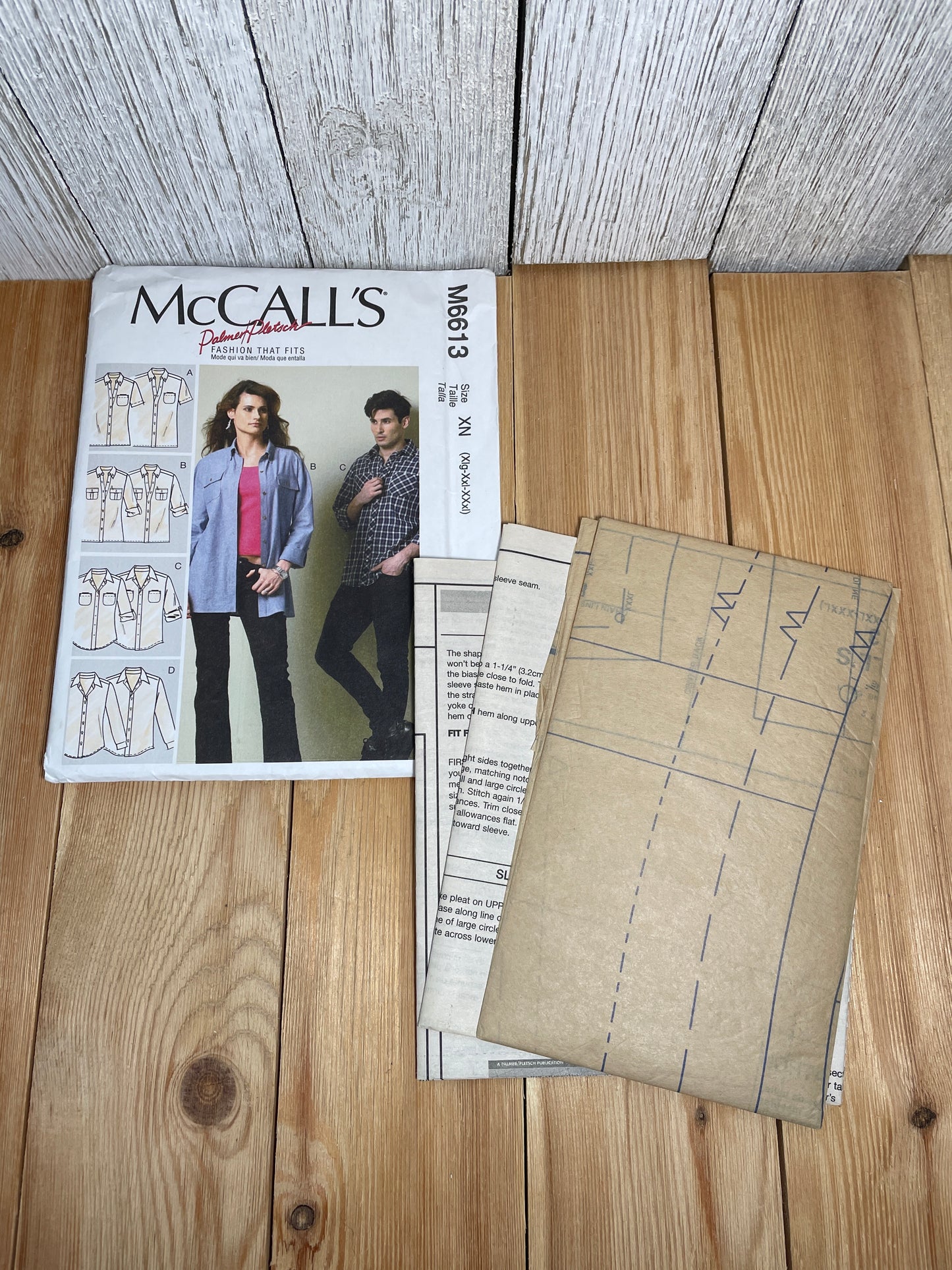 McCall's M6613 Button Up/ Down Shirt with Pocket Men and Womens Size Xlg-XXxl Pattern Uncut FF