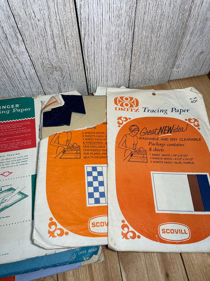 Vintage Dressmakers Tracing Paper Carbon Paper Huge Lot Scovill, Sears, Dritz, Signer, Talon, Pennys, Traum