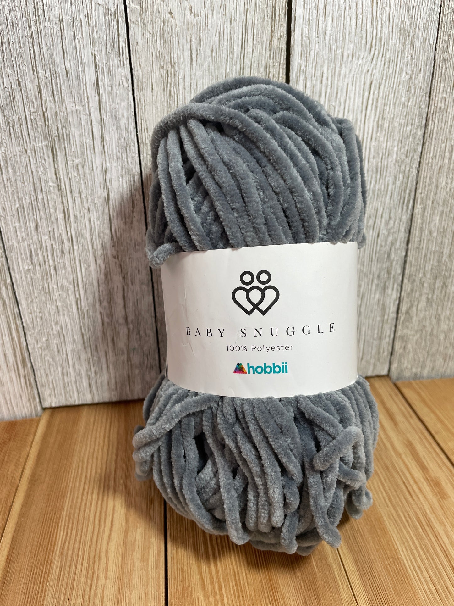 Hobbi Baby Snuggle Color 10 Gray Baby Soft Chenille Yarn FULL SKEIN