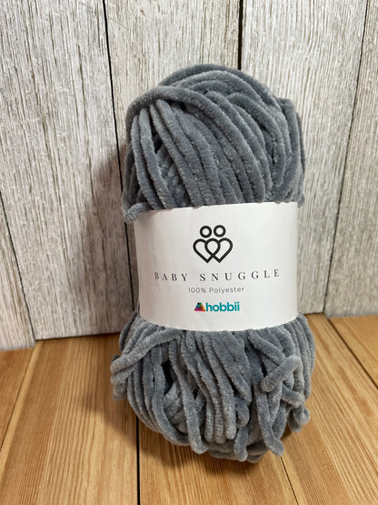 Hobbi Baby Snuggle Color 10 Gray Baby Soft Chenille Yarn FULL SKEIN