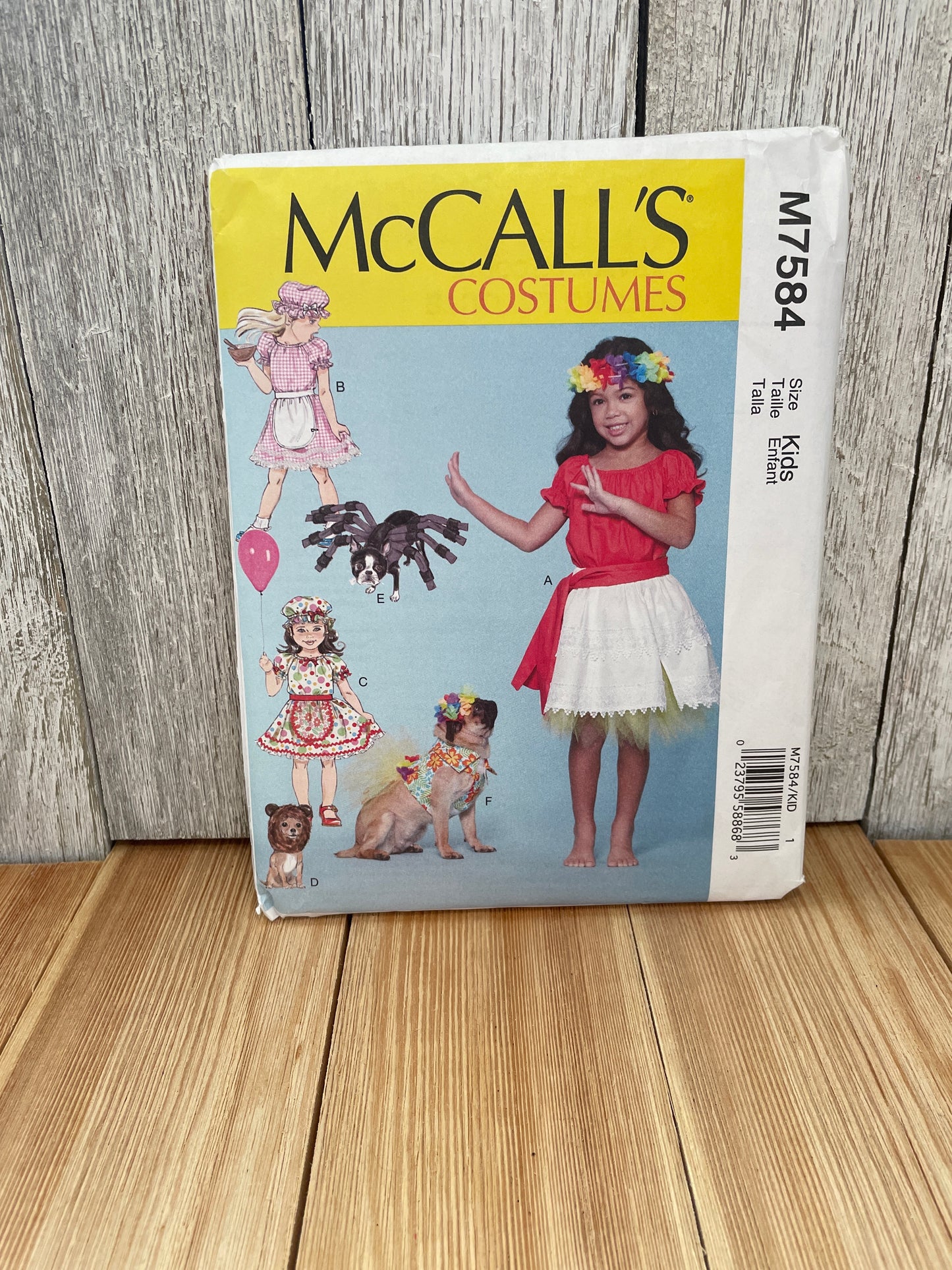 McCall's M7584 Child and Dog Halloween Costume Size 3-7 PRINCESS Uncut FF Sewing Pattern