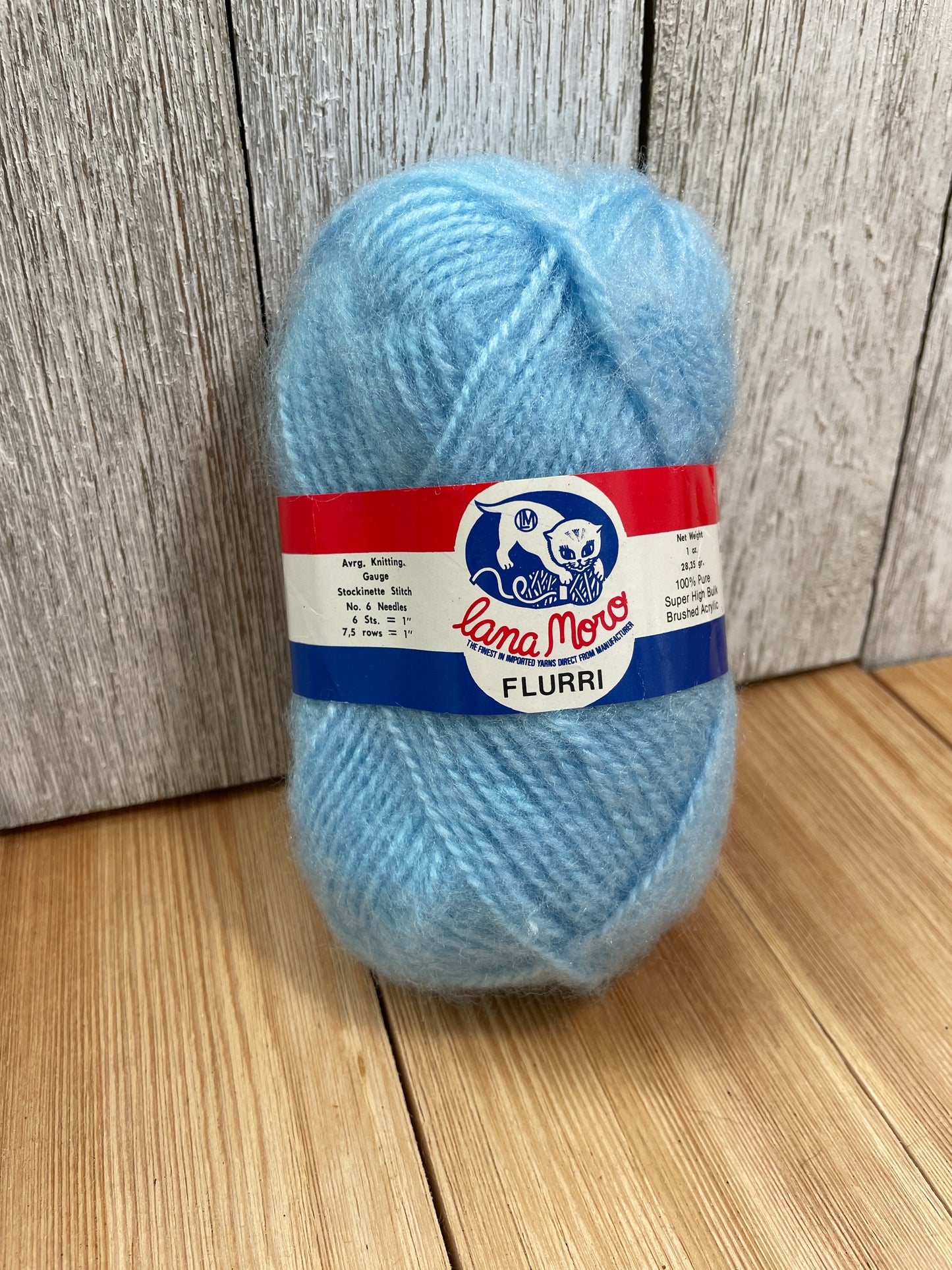 Lana Moro Flurrri Acrylic Yarn White 208 and Light Blue 214