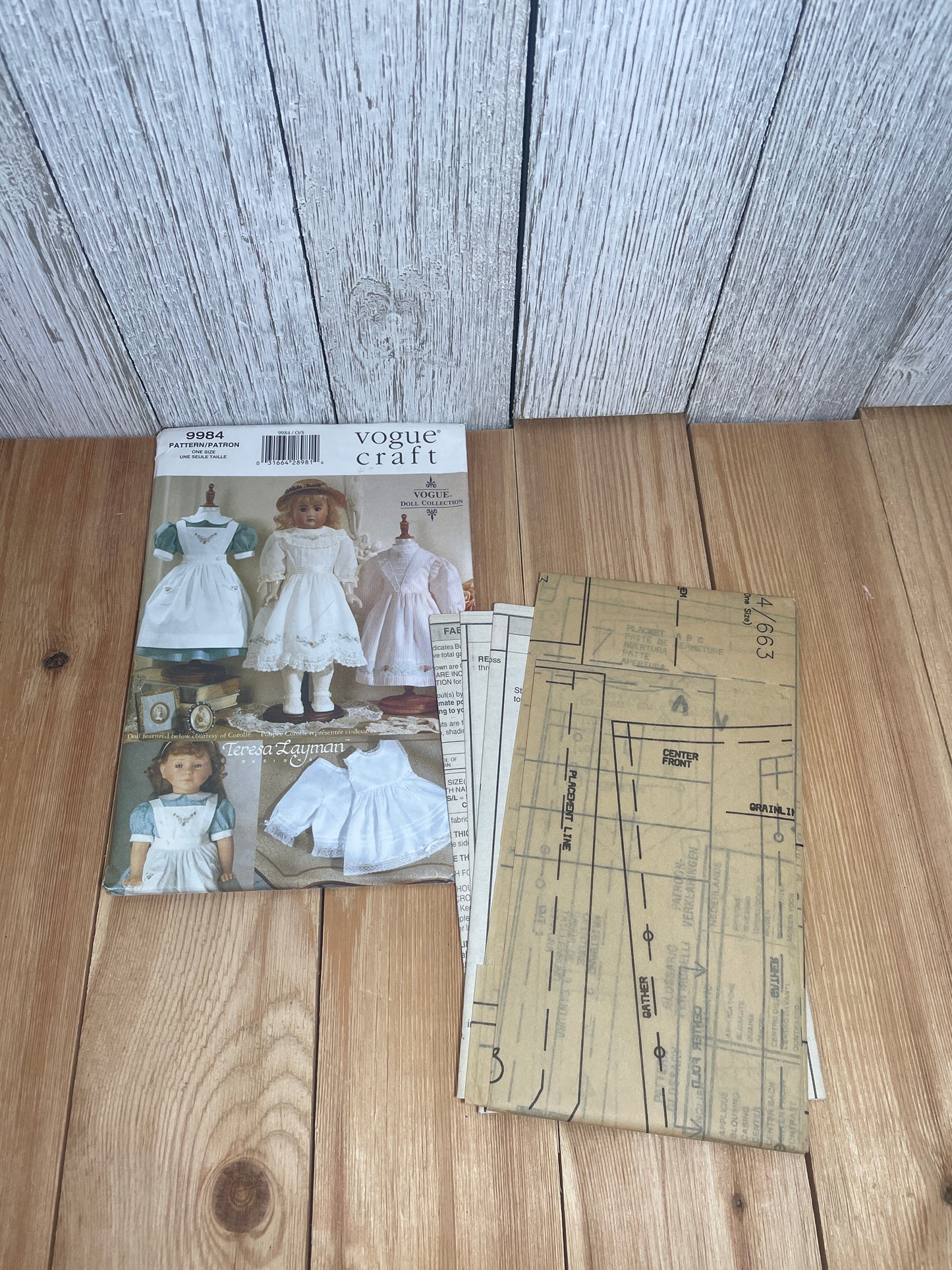 Vogue Craft 9984 Doll Collection 18" Doll Old Fashion Dresses in Three Styles Slip and Nickers Pattern UNCUT FF