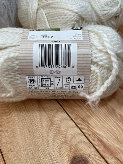 Bernat Alpaca Natural Blends Yarn Natural  3 Skein Bundle