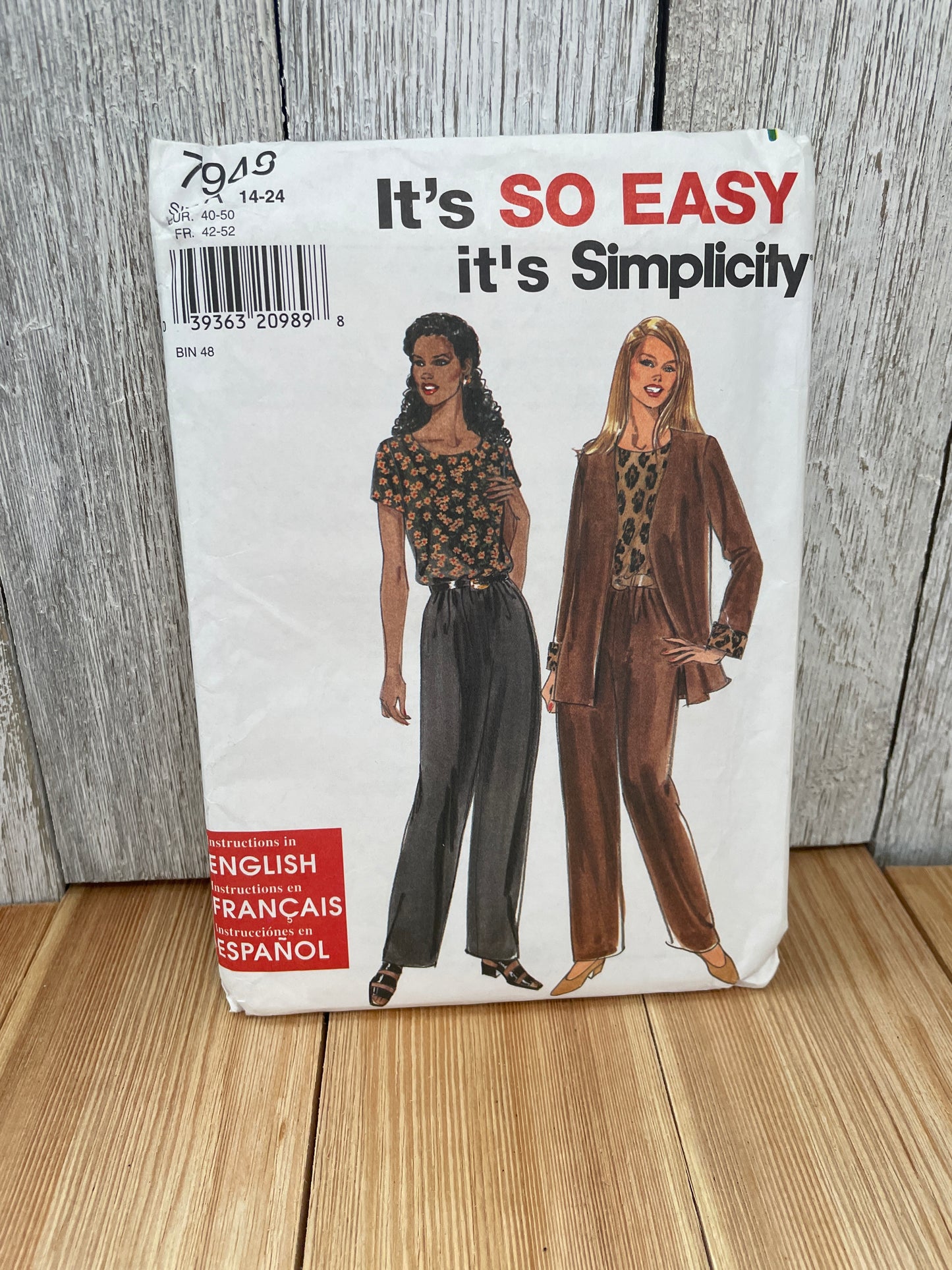 Simplicity 7948 Misses Petite Jacket & Jumpsuit Size 14-24 Uncut FF Sewing Pattern