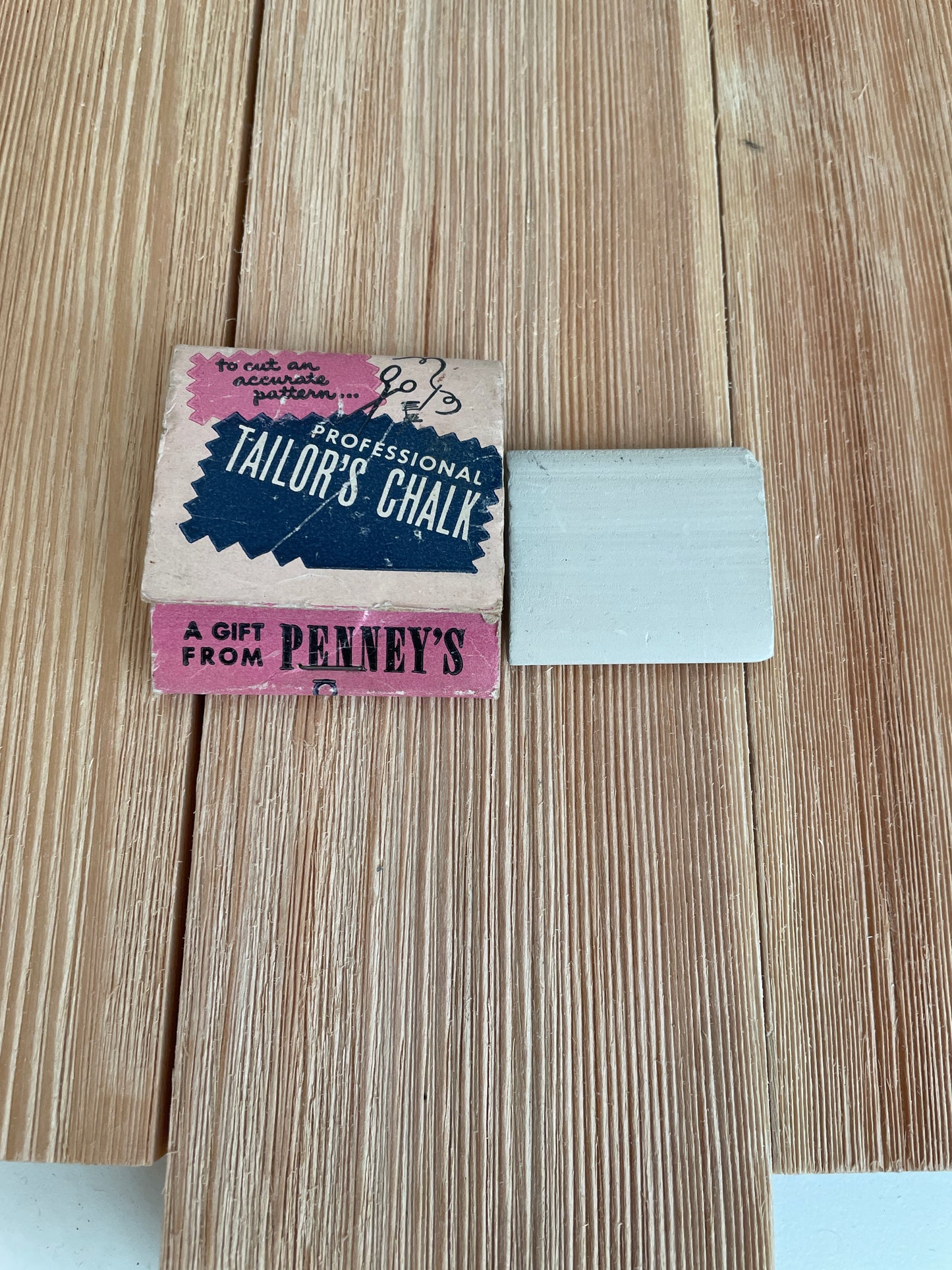 Vintage Tailors Chalk Penney's Advertisement Original packaging and chalk