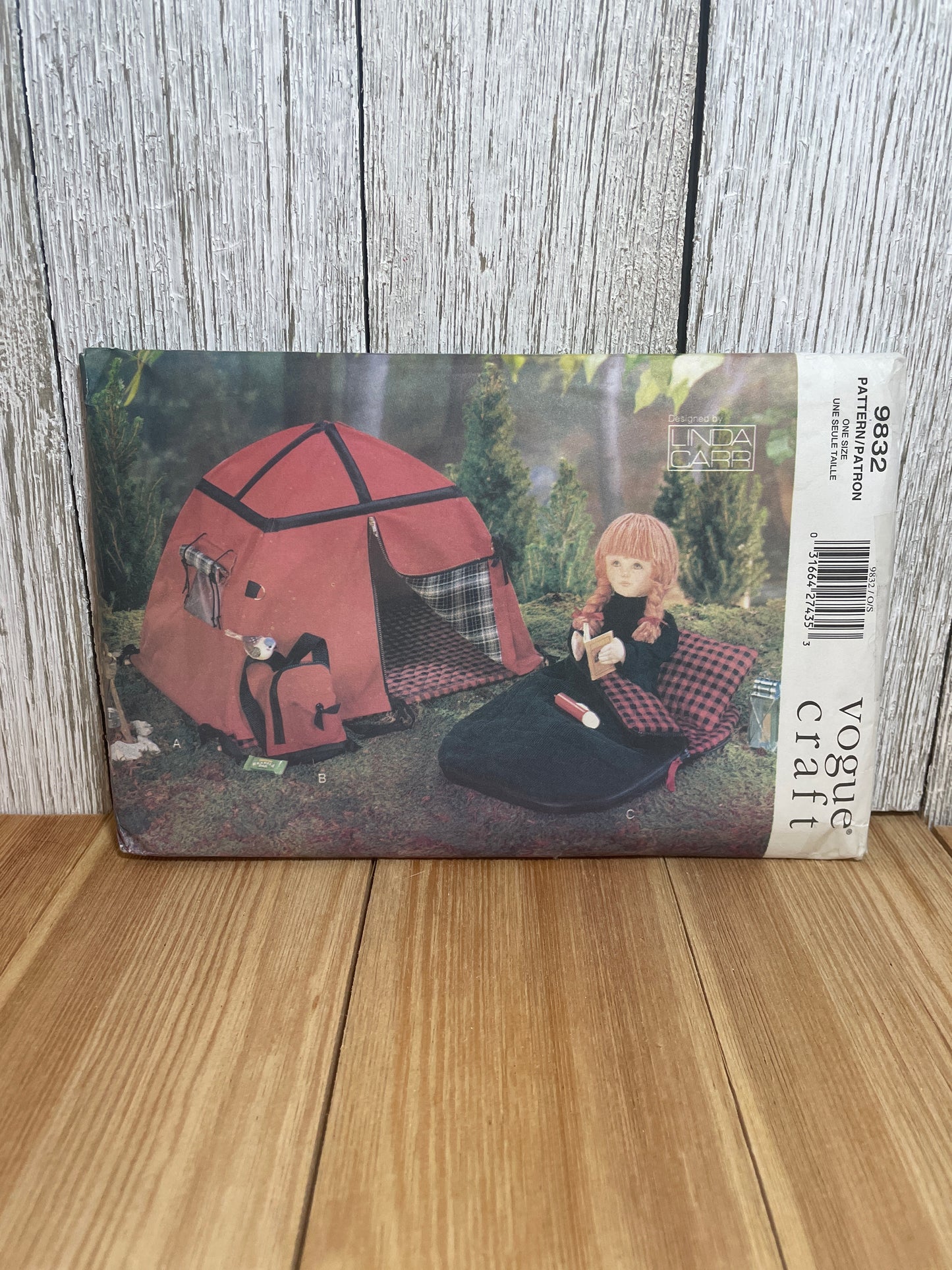 Vogue Craft 9832 Camping Set Tent, Knapsack, Sleeping bag For Dolls Pattern UNCUT FF