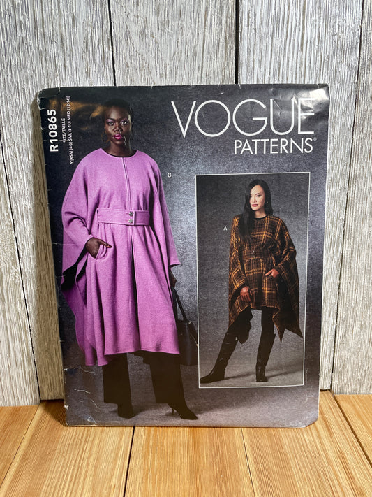 Vogue R10865 Bat Wings Cape with Belt Mid Knee Size 4-14 Pattern UNCUT FF