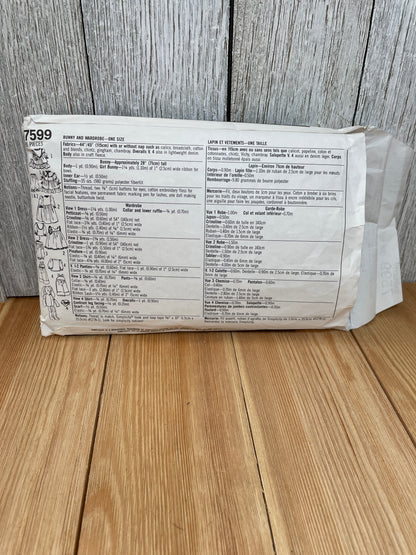 Simplicity Crafts 7599 Faith Van Zanten 28" Stuffed Bunny and Wardrobe Pattern Complete