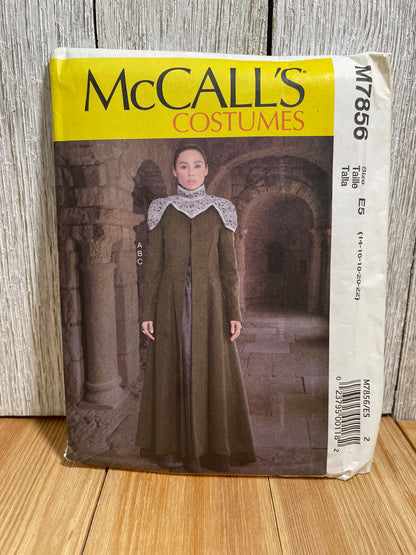 McCall's M7856 Cape, Skirt, and Collar Medieval Size 14-22 Pattern UNCUT FF Halloween Costume