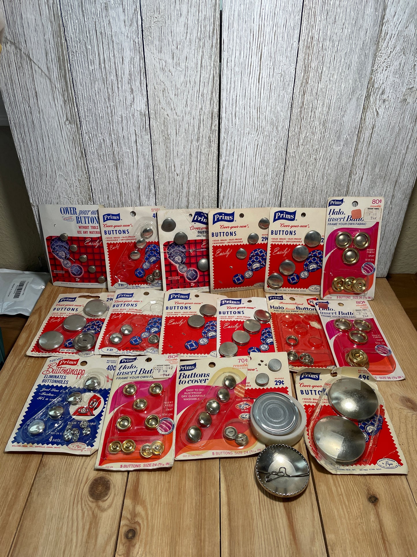 Vintage Cover Your Own Buttons Lots (U PIC Bundle) Dritz, Prisms, Maxant, and more